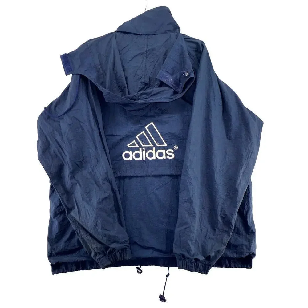 Vintage Adidas Jay Collection Windbreaker Jacket – Navy Blue – Men’s Size L